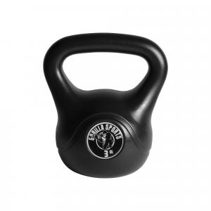 Kettlebell treningowy Gorilla Sports winylowy czarny