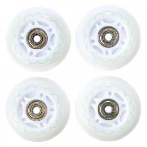 4x Świecące kółka LED do rolek Raven Mireia White 64mm