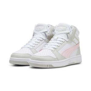 Młodzieżowe sneakersy Rebound V6 Mid PUMA White Frosty Pink Sedate Gray