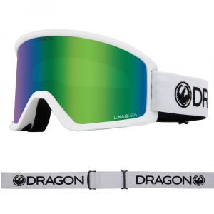 Gogle narciarskie Dragon DX3 OTG – białe, zielone, jonizowane soczewki Lumalens