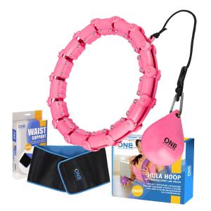 Zestaw hula hop OHA02 z wypustkami i obciążnikiem One Fitness + pas BR160