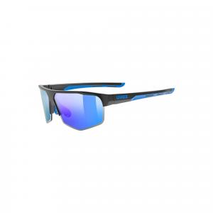 Okulary przeciwsłoneczne Uvex Axos Set - black matt/mirror blue