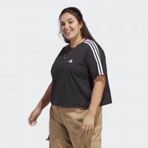 Essentials 3-Stripes Single Jersey Crop Top (Plus Size)