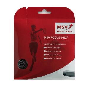 Naciąg do rakiety tenisowej MSV Focus Hex czarny set 12m. 1,23 mm.