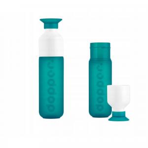 Butelka na wodę Dopper Tidal Teal 450 ml z kubkiem