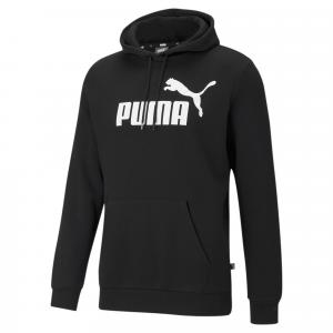 Męska bluza z kapturem z dużym logo Essentials PUMA Black