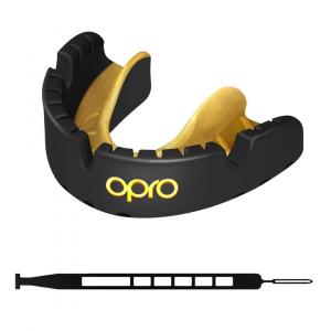 Ochraniacz Na Zęby Opro Gold Braces Czarny/Złoty + Strap