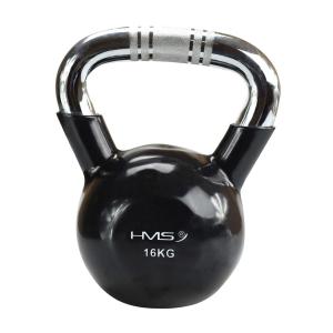 Kettlebell żeliwny pokryty winylem z chromowanym, radełkowanym uchwytem KTC HMS