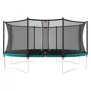 Trampolina + Siatka ochronna BERG Favorit Regularna Owalna 520x345 Zielona