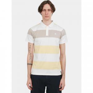 T-shirt męski Fundango Incognito Stripe z kołnierzykiem