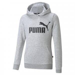 Młodzieżowa bluza z kapturem z logo Essentials PUMA Light Gray Heather