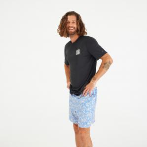 Koszulka UV surfingowa męska Olaian Blackflower UPF50+ krótki rękaw