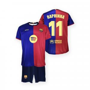 FC Barcelona komplet koszulka spodenki junior Home FCB 2024/25 Raphinha