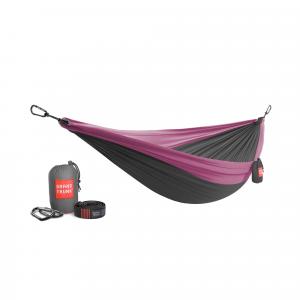 Hamak Grand Trunk Double Delux Parachute Nylon + Straps charcoal/magenta