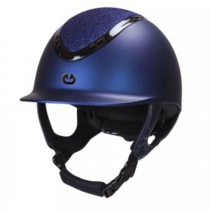 Kask jeździecki Luxury Brokatowy granatowy Equus