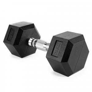 Hantel ogumowany TREXO Hex 7.5 kg