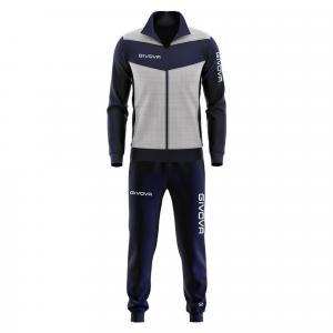 Givova Luxury Sport Set 4xl - jasnoszary/niebieski, oddychający bawełna