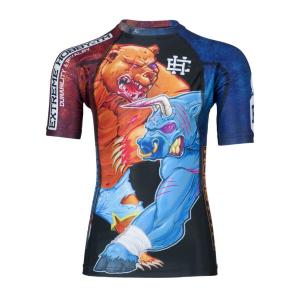 Rashguard dla dzieci do MMA z krótkim rękawem EXTREME HOBBY BULL und BEAR