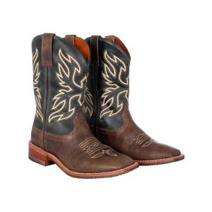 Buty Unisex Do Kostki Western Z Pełnej Skóry Cielkiej Zielonej