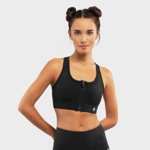 Stanik sportowy fitness damski - Wysokie wsparcie Squat Black