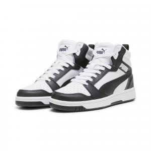 Młodzieżowe sneakersy Rebound V6 Mid PUMA White Black Shadow Gray