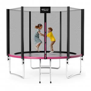 Trampolina ogrodowa dla dzieci do skakania 4FIZJO CLASSIC 312cm 10FT różowa