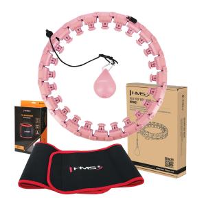 Zestaw hula hop HHW01 z wypustkami i obciążnikiem HMS + pas BR163