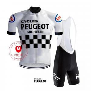 Biała odzież rowerowa Vintage Peugeot - RedTed