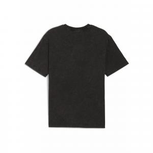 Męska koszulka Essentials Elevated o luźnym kroju z efektem sprania PUMA Black