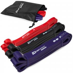 Zestaw 3 gum oporowych do ćwiczeń fitness Hop-Sport 7-39kg