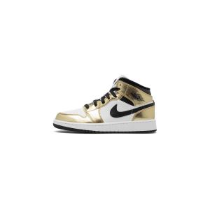 Buty do chodzenia dla dorosłych Air Jordan 1 Mid Metallic Gold Black White