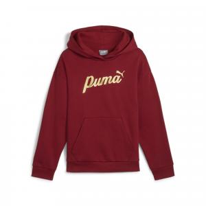 Młodzieżowa bluza z kapturem ESS+ SCRIPT PUMA Intense Red Gold Foil