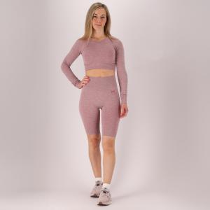 Damski zestaw sportowy - Legginsy/Top - Różowy
