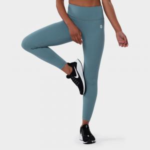 Kobieta Fitness Legginsy sportowe ze średnim stanem Finish Błękit Oceanu