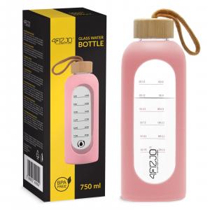 Szklana butelka na wodę sportowa 4FIZJO 750 ml