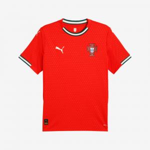 Młodzieżowa koszulka domowa Portugalia 2025 PUMA Sport Red Sugared Almond Beige