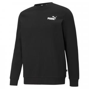 Męska bluza dresowa z małym logo i okrągłym dekoltem Essentials PUMA Black