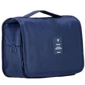 Kosmetyczka do samolotu 23x19x9,5 cm organizer podróżny rozkładany granatowy