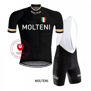 Camisola de ciclismo retro Molteni Preto - RedTed