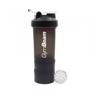 Szejker GymBeam Multi-Storage Blend Bottle Black White 600 ml wielopoziomowy