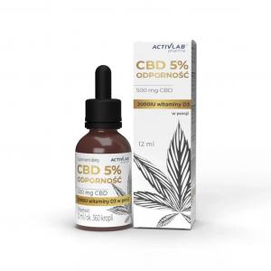 Olejek konopny CBD 5% z witaminą D3 krople Activlab Pharma