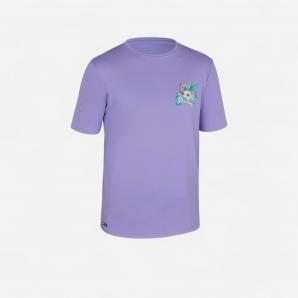 Koszulka UV surfingowa dla dzieci Olaian Water T-shirt 100 Ibiscus krótki rękaw