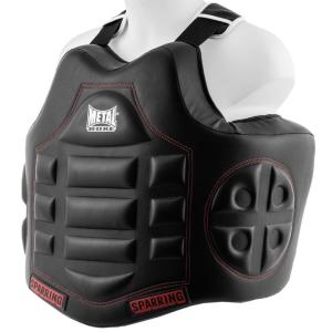 Dorosły Ochraniacz Piersi Lekkie Metal Boxe Sparring Czarny