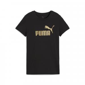 Damska koszulka z logo NO. 1 ESS METALLIC PUMA Black Metallic Gold