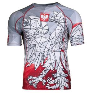 Koszulka Męska na siłownię rashguard MMA EXTREME HOBBY POLSKA grey-red