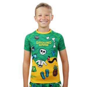 Rashguard dla dzieci Ground Game Copacabana z krótkim rękawem