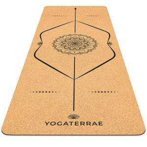 Mata do jogi Mandala naturalnego korka-gumy + Pasek do transportu i rozciągania