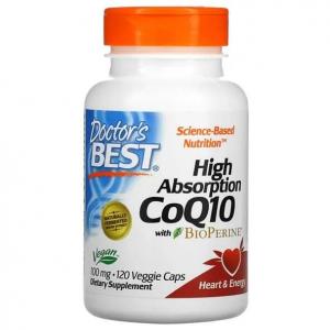 Koenzym Q10 Wysokoprzyswajalny z Bioperyną 100mg Doctor's Best 120 vkaps