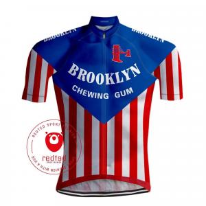 Koszulka Rowerowa Brooklyn Vintage - Czerwona