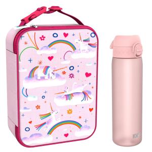 Zestaw lunchowy dla dzieci ION8 Unicorn Rainbows. Lunchbag i bidon 500ml